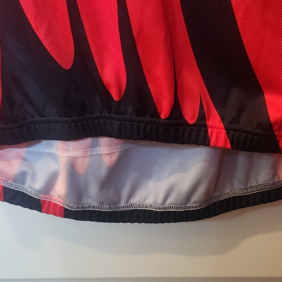 Red and Black Men's Cycling Shirt - Picture 3 of 7